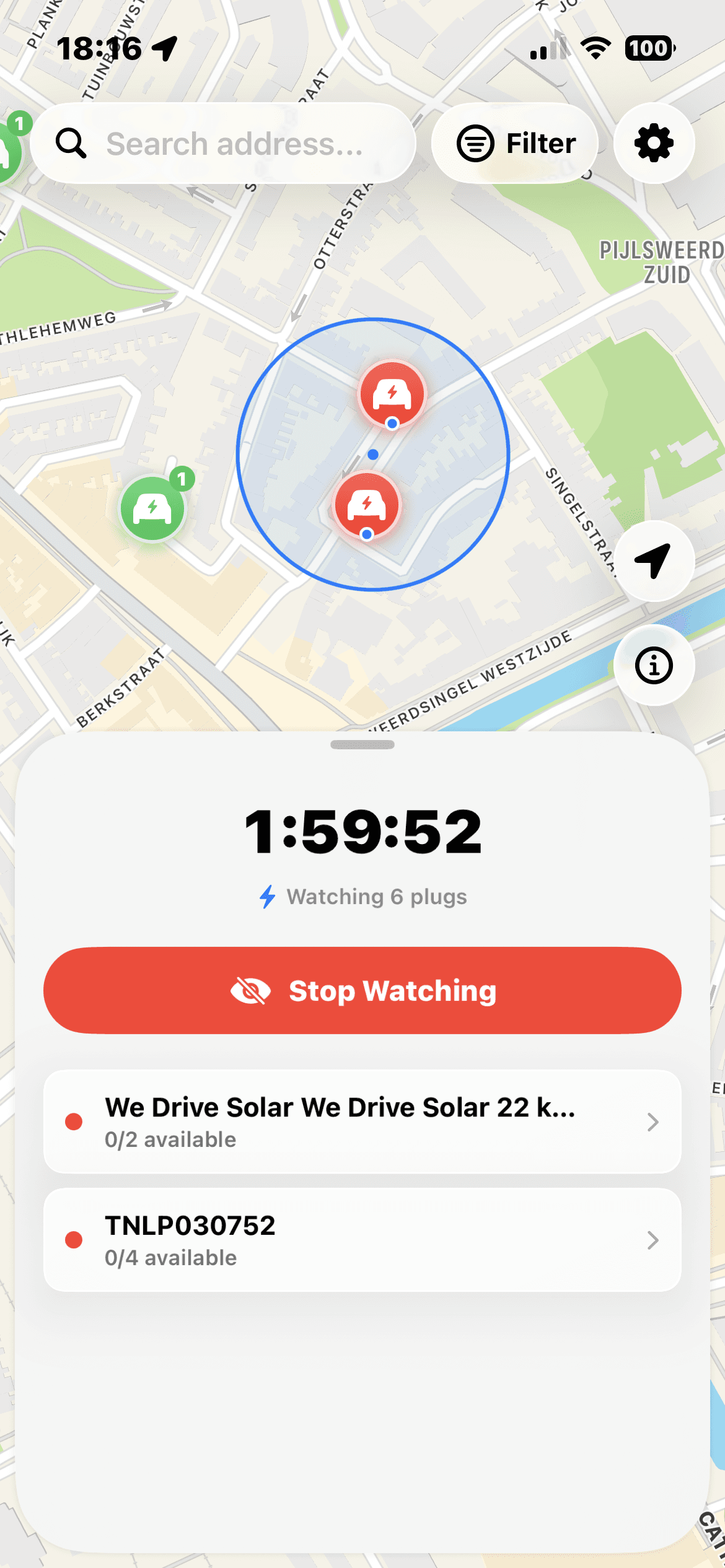 PlugAlert — charger list